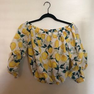 Off the Shoulder Lemon Top